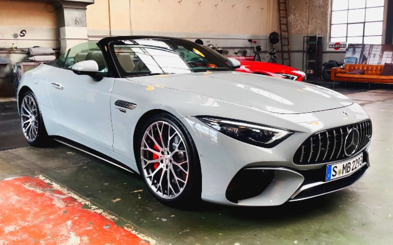 2022 Mercedes sl 55amg V8 In Alpine Grey Full Review