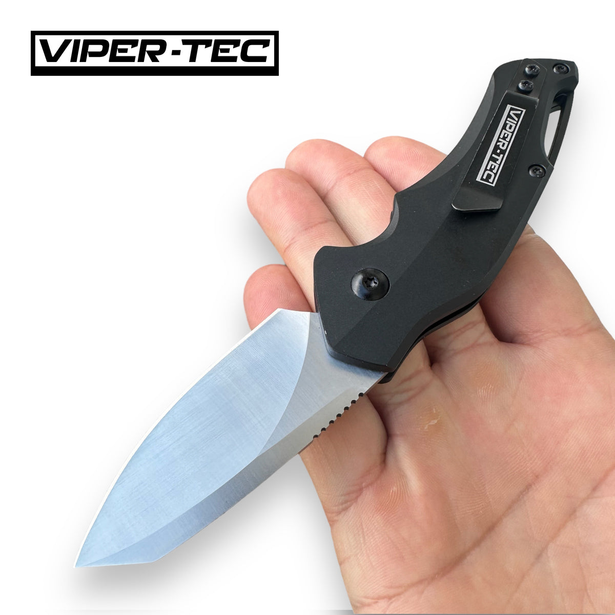 Viper Tec Grunt Switchblade knife in hand