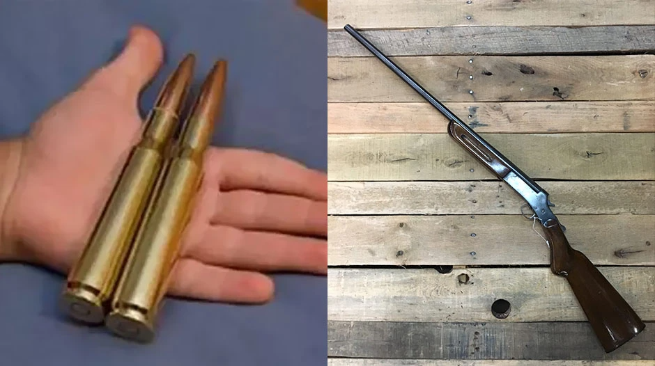 Shooting a .50 BMG Round out of a 12 Gauge Shotgun (VIDEO)