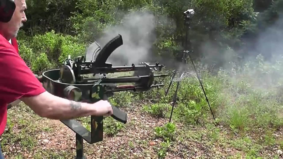Man Builds Modern Day Gatling Gun with Six SKS Rifles