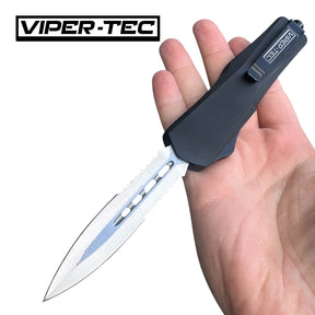 VT Black Ghost Half Serrated Satin D2 OTF