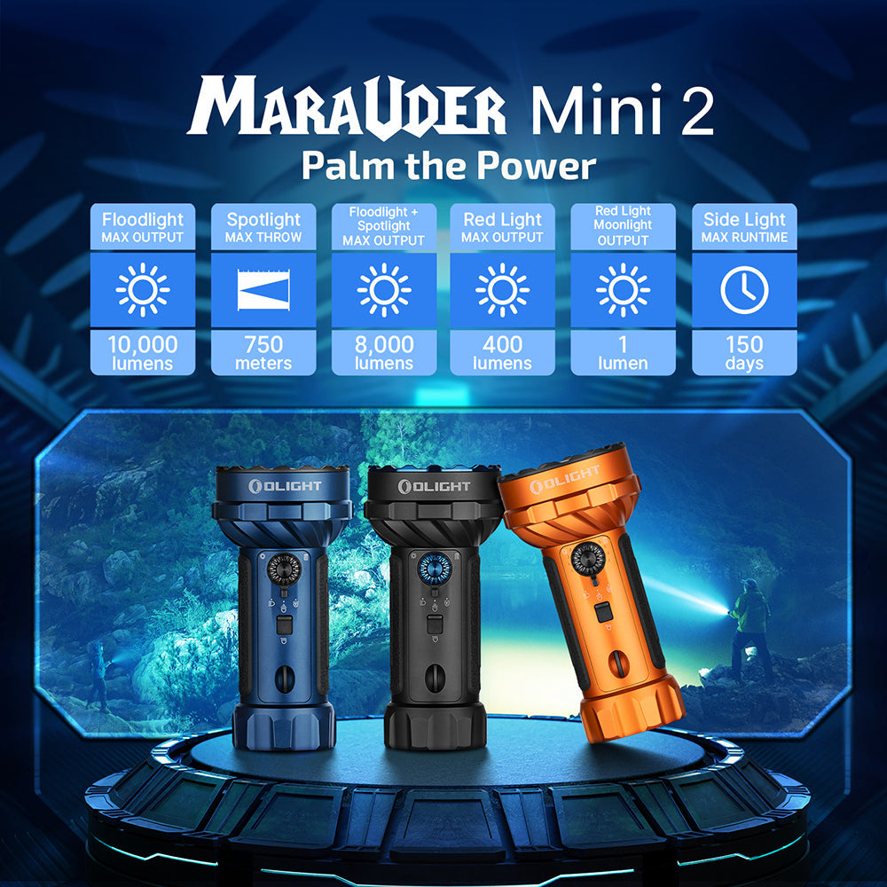 Olight Marauder Mini 2 Flashlight | 10,000 Lumens Flood & 750m Throw