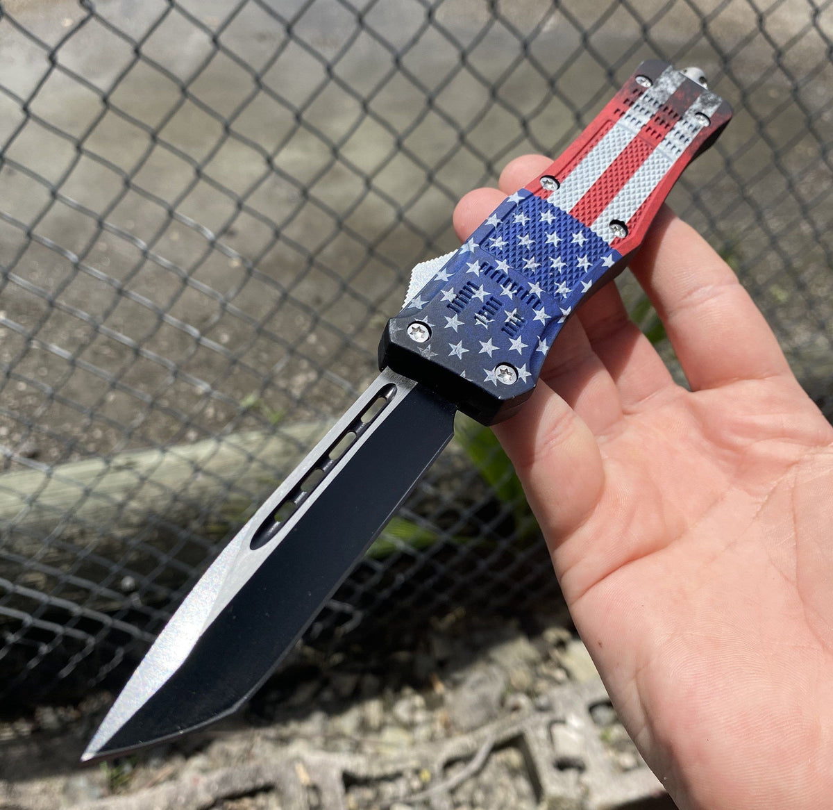 Viper Tec USA Pride Dual Action Out The Front Knife - Viper Tec