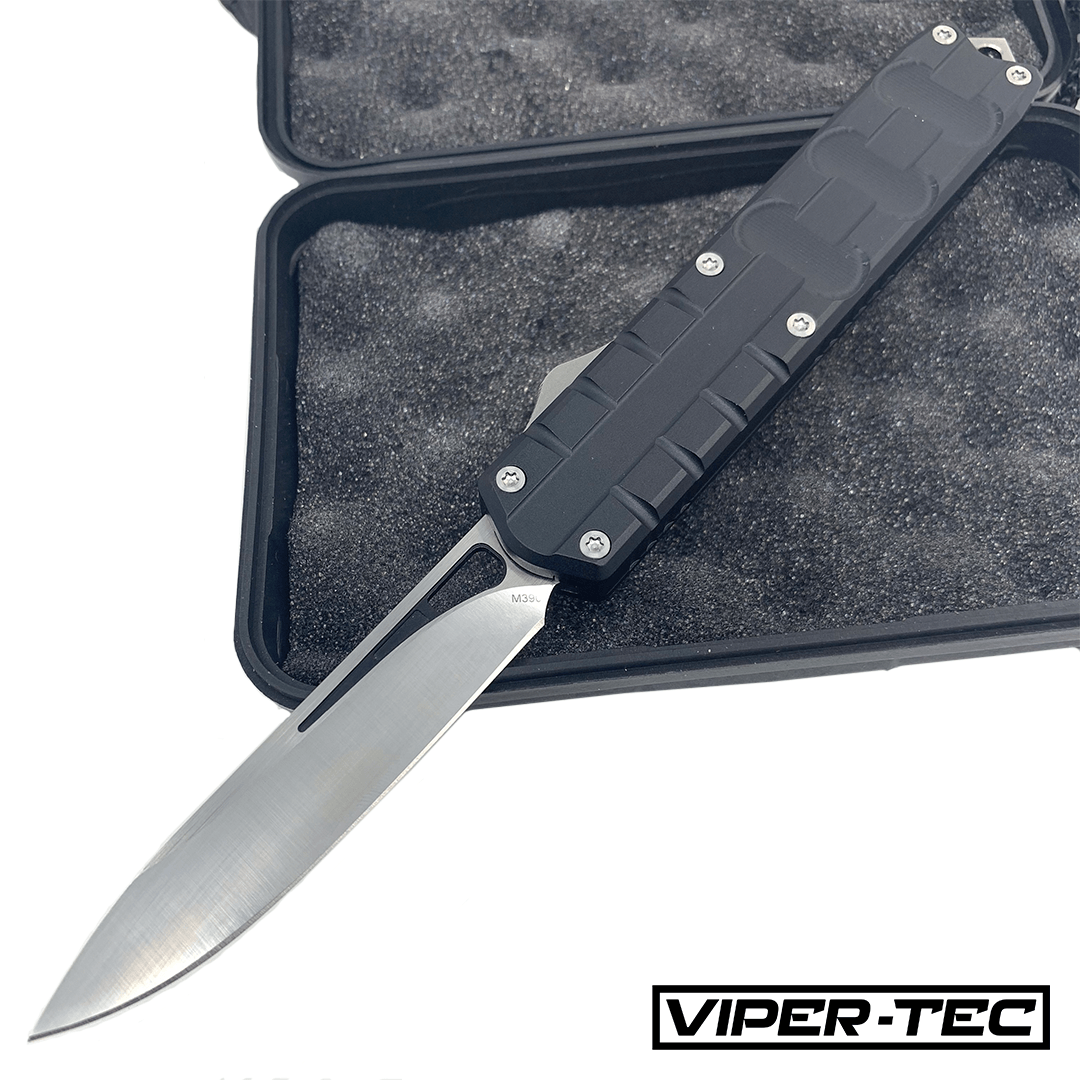 Hendrix Gear Black Triton D/A OTF - M390 Premium Steel (Multiple Blade Styles Available) - Viper Tec