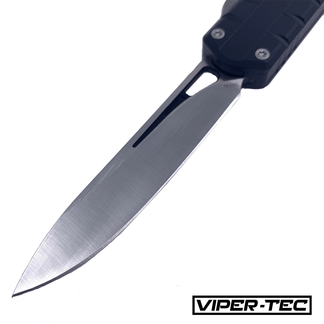 Hendrix Gear Black Triton D/A OTF - M390 Premium Steel (Multiple Blade Styles Available) - Viper Tec