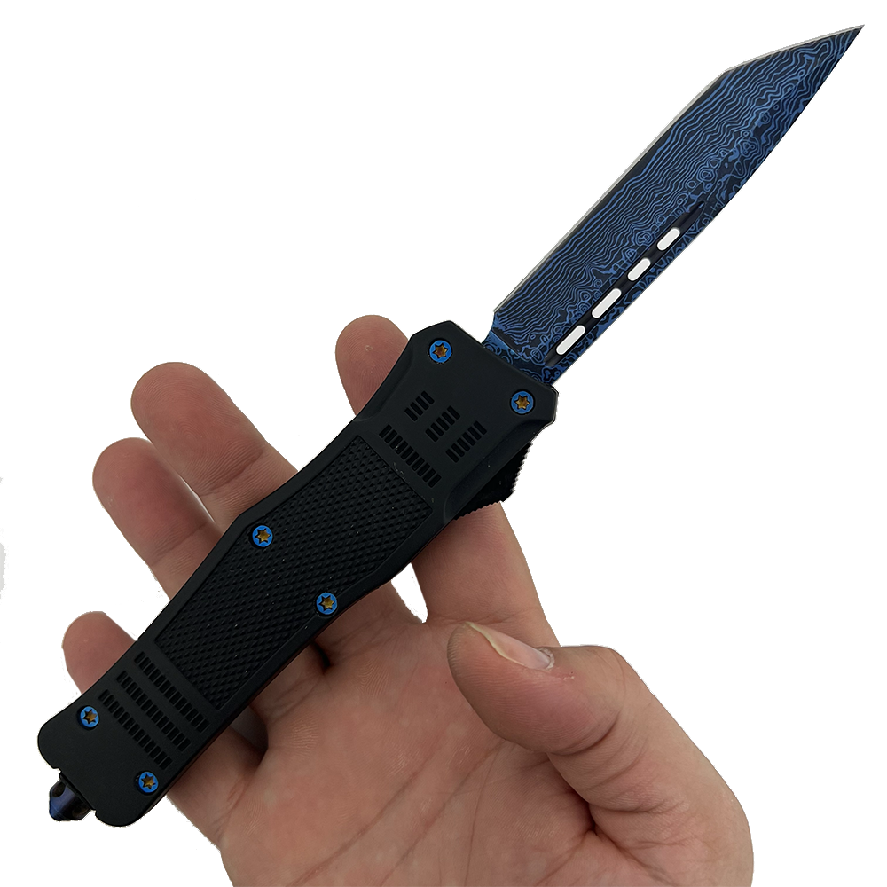 damauscus otf knife - blue