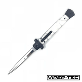 VT Don OTF automatic knife open with double edge dagger blade and white pearlex handle