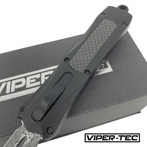 Black Zedd D/A OTF - Damascus Steel (Multiple Blade Styles Available) - Viper Tec