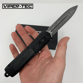 Black Zedd D/A OTF - Damascus Steel (Multiple Blade Styles Available) - Viper Tec